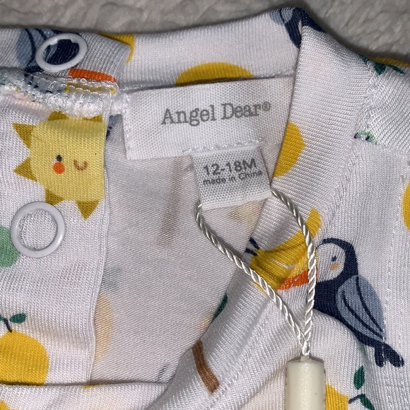 NWT Angel Dear Petite Tropicale Fruit Bodysuit Dress 12-18M Bamboo - Picture 6 of 10